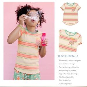 Matilda Jane - Ready for the Parade Ribbed Short sleeve Striped Pocket Tee